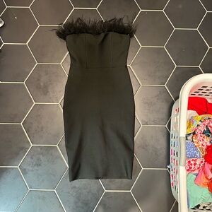 Black fitted midi dress